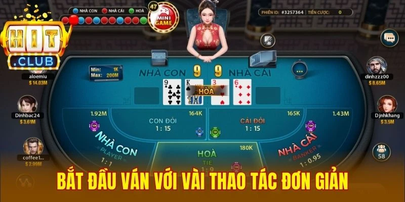 Bắt đầu ván với vài thao tác đơn giản